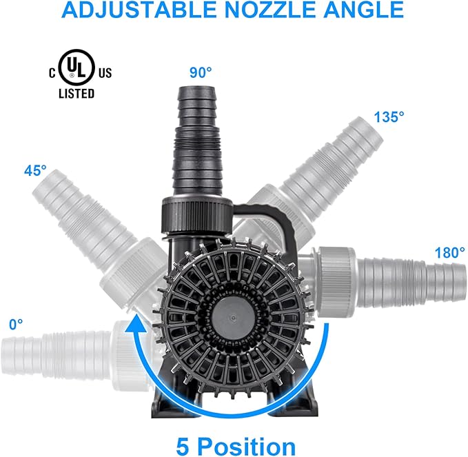 OYO WATER Outdoor 1800Gph-100W 32.8FT Small-Pond Water-fall & Kio Fish Fountain-s &Garden Pump Submersible IPX8: Long 32.8FT Cord Smart-er & Quieter Duck & Yard &Patio Ponds Pumps, 1 Barrier Pump Bag