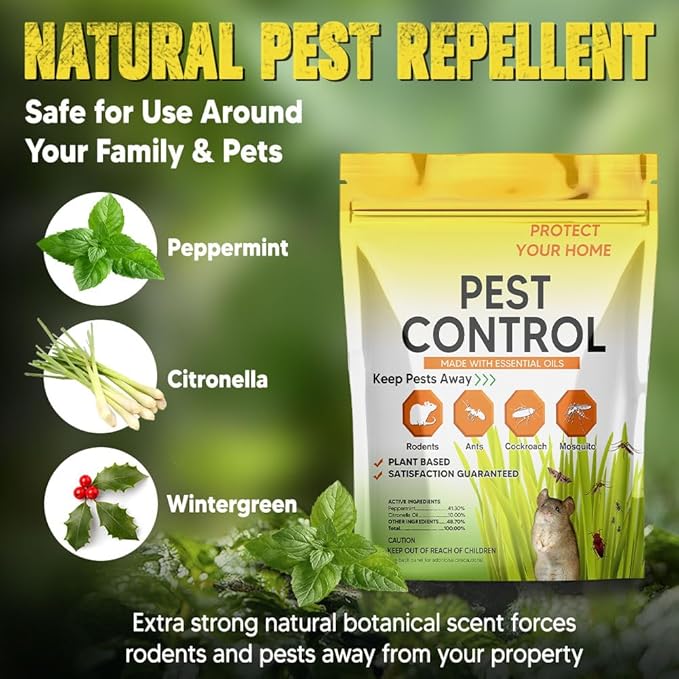 Pest Control, Rodent Repellent, Mouse Repellent, Spider Repellent, Mice Repellent Indoor, Rat Repellent Outdoor, Peppermint Balls for Rodents, Ants, Roach, Pest Repellent,Safe for Kids and Pets-8P