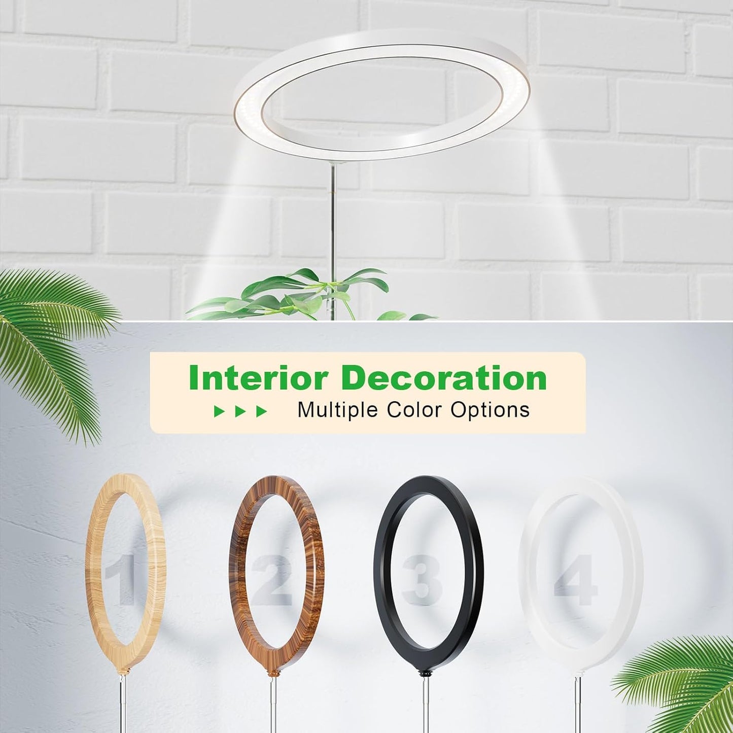 10" Grow Lights for Indoor Plants Full Spectrum, 160 LEDs Large Plant Light for Indoor Plants, Height Adjustable 11"-65" Growing Lamp with Auto On/Off Timer 3/9/12H, 9 Dimmable Brightness,White