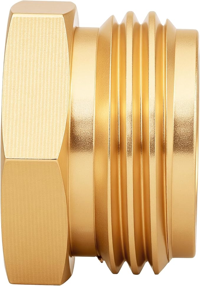 Garden Hose Adapter: Brass 3/4" GHT Male to 1/2" NPT Female Reducer, Leak-Proof Connector (3/4" GHT Male to 1/2" NPT Female, 10-Pack)