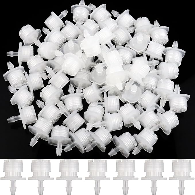 150 Pcs Adjustable Micro Drip Irrigation Sprinklers 1/4 Inch Universal 8-Hole Flow Dripper Garden Irrigation Nozzles for 4mm/7mm Tube Watering System (White)