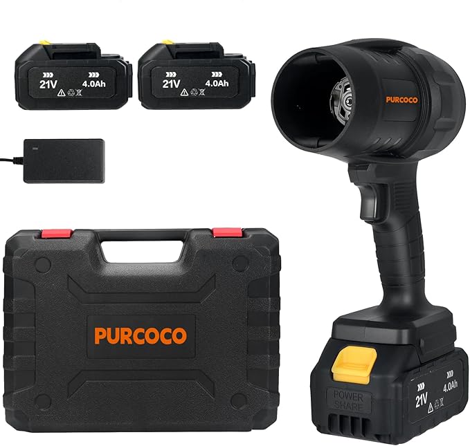 Cordless Leaf Blower Handheld Jet Dry Mini Blower Turbo Fan Electric air Duster for car mini Turbo Jet Fan Cleaning Garden by 2 Batteries