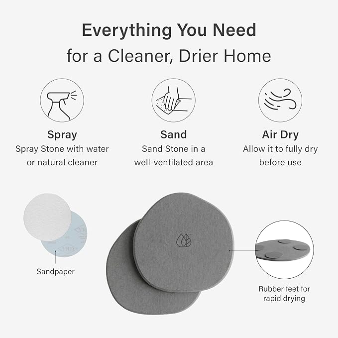 Dorai Stone Plant Pot Saucer – 2 Small Diatomite Water-Catching Trays for Indoor Plants