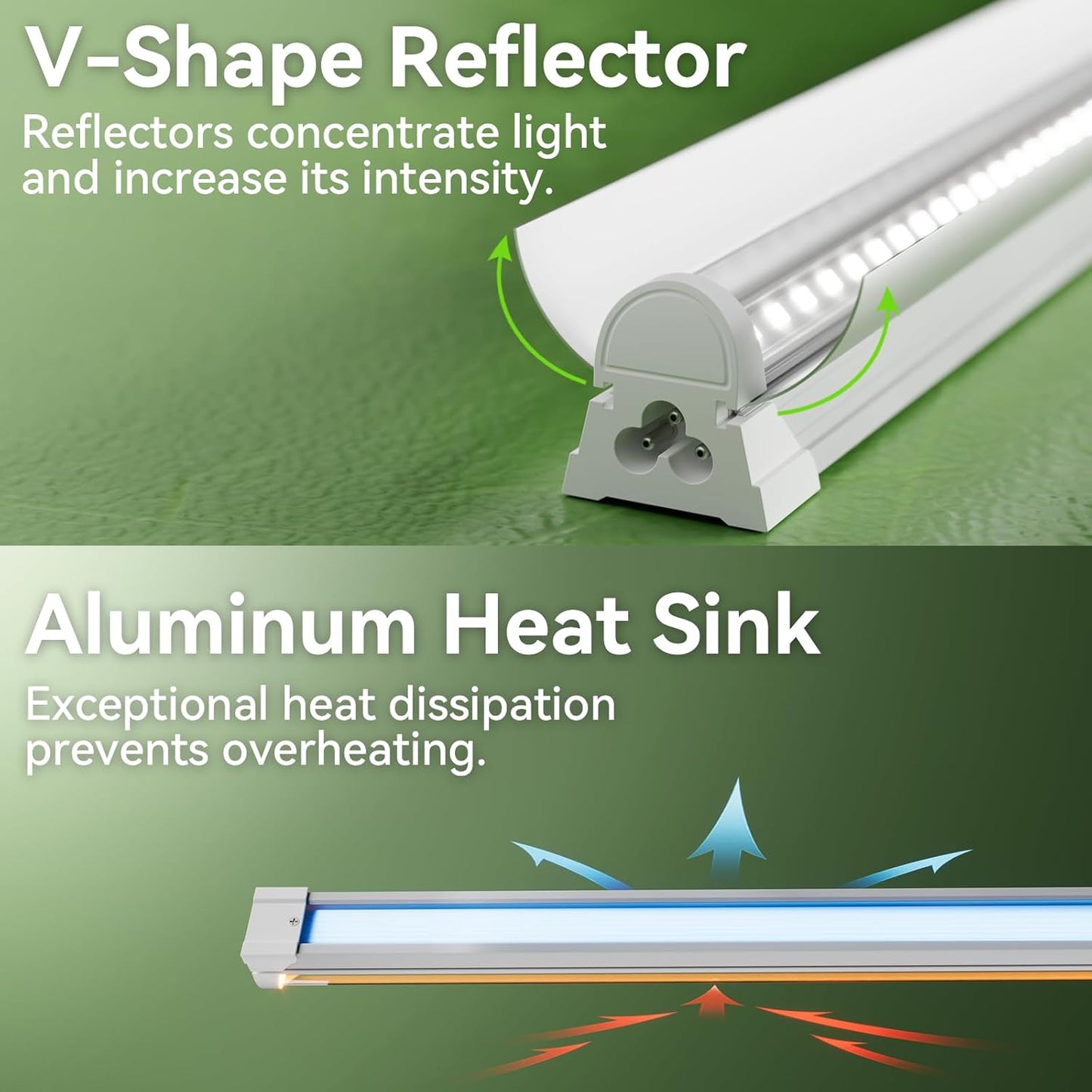 3FT Grow Lights for Indoor Plants,T8 Full Spectrum Plant Light, 210W(6 x 35W), LED Grow Light Strips Whit Timer, Aluminum Reflector, Linkable, Plant Growing Lamp Fixture for Greenhouse Indoor 6 Packs