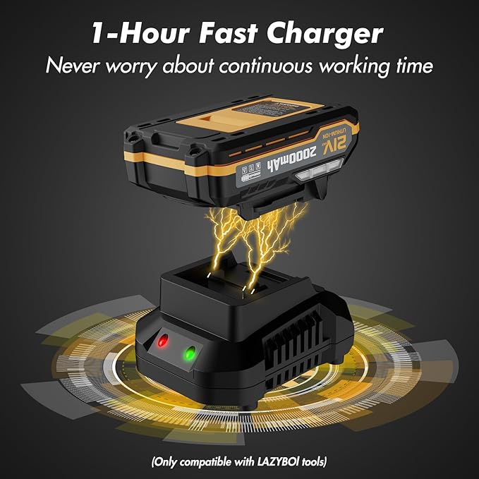 Leaf Blower Cordless with 2 Batteries and Charger, 21V Electric Leaf Blower with 2 Speed Modes, 2.0Ah Lightweight Battery Powered Blowers for Lawn Care, Patio, Blowing Leaves