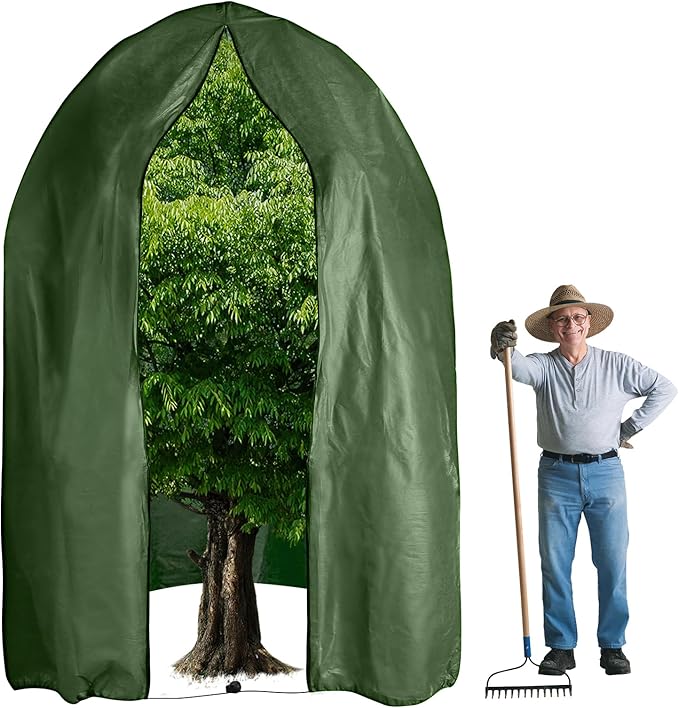 110" x 79" Large Plant Covers Freeze Protection,Huge Thicken Plant Frost Protection Cover Bags,Winter Plant Frost Cloth Frost Blankets with Zipper Drawstring for Outdoor Plants Fruit Trees
