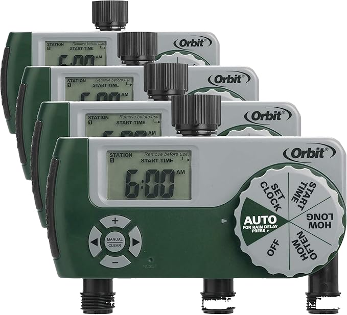 Orbit 56082 3-Outlet Hose Watering Timer, Green… (1) (Pack of 1) (Pack of 4)