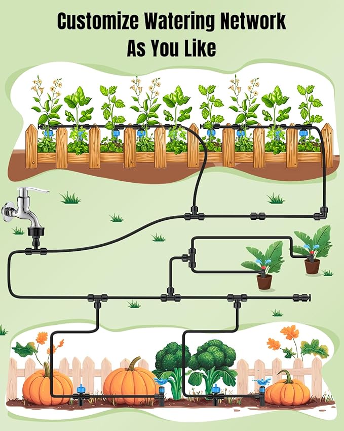Pawfly 15 Pcs Quick Connect 1/4" Drip Irrigation Elbow Connectors, Anti-Leak Drip Irrigation Parts, Push-to-Fit 2-Way Elbows, Universal 90 Degree Elbow Fittings for 1/4 Inch Irrigation Tubing