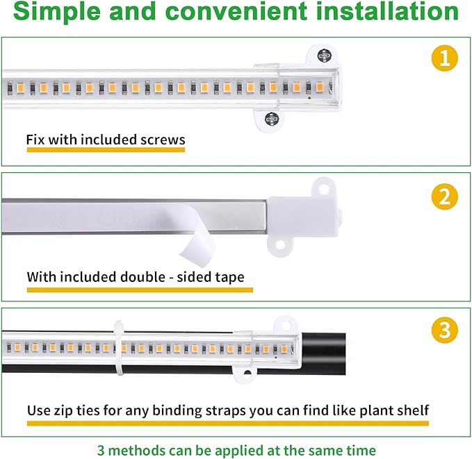 LED Plant Growing lamp Strips, Full Spectrum 3500K Grow Light for Indoor Plants with 3/9/12H Timer and 10 Dimmable Levels for Green House Hydroponics Succulent,4 Head 13 Inches