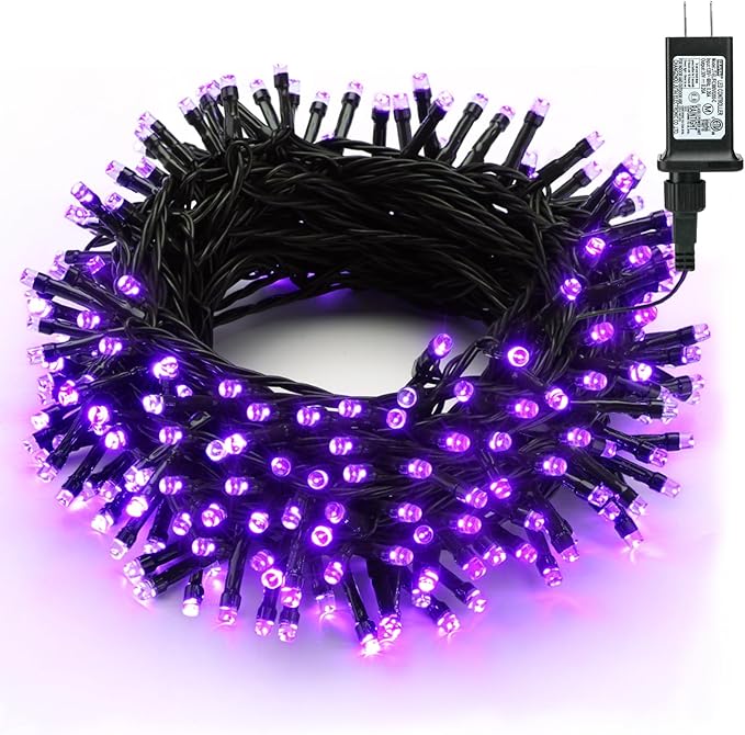Brizled Purple Lights, 78.74ft 240 LED Halloween Lights Connectable with Timer, 8 Modes Plugin Purple Light String Waterproof Outdoor Mini Light for Outside Indoor Spooky Tree Decor