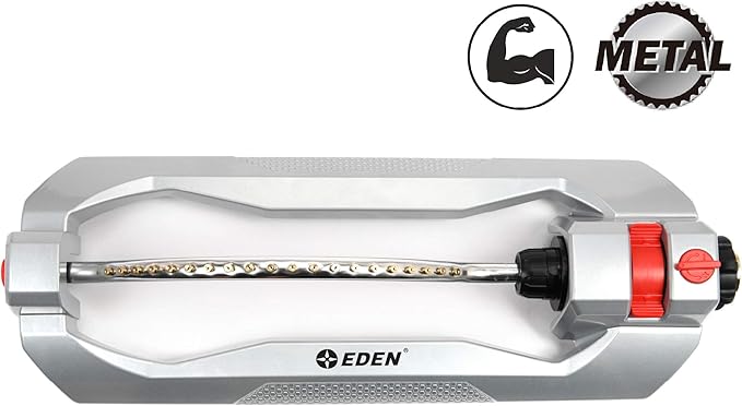 Eden 96215 Metal 2-Way Oscillating Sprinkler for Lawn and Garden w/Quick Connect Starter Set