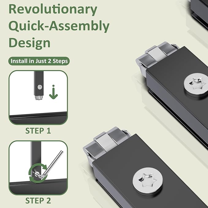 4x6 FT Quick Setup Polycarbonate Greenhouse with Roof Vent, Large Aluminum Walk-in Green House for Outdoor Garden Backyard, Black
