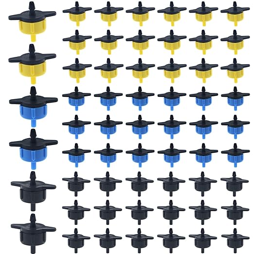 QAZXCDEW- 60 Pcs Drip Irrigation Emitters 1/2 GPH drip emitter 3 Sizes 3 Color for Precise Watering Efficient Agricultural Irrigation Systems(1/2Gph 1Gph 2Gph Drip Irrigation Emitters Each 20