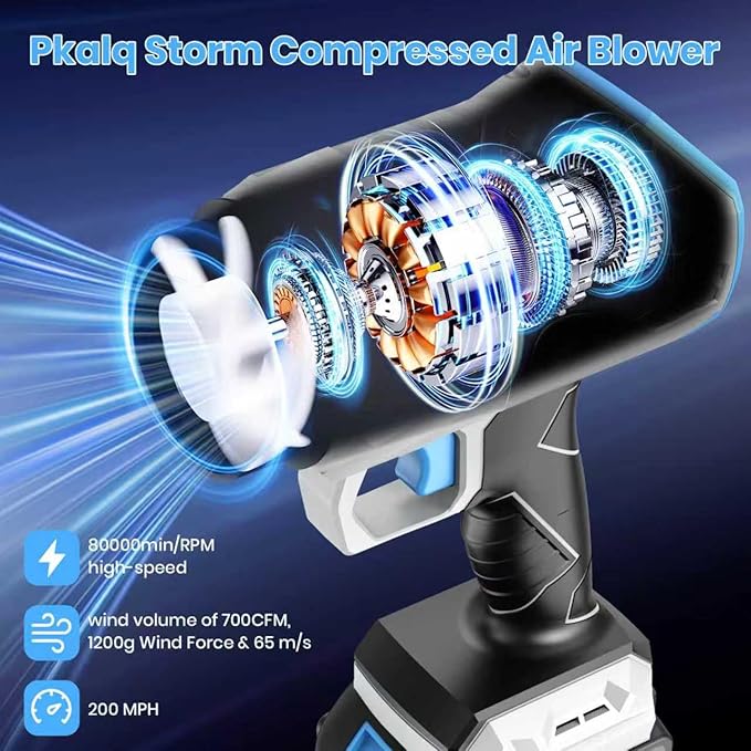 2025 Upgraded Leaf Blower Cordless - 800,000 RPM with 2 x 4.0Ah Batteries and Charger Electric Blowers for Lawn Care Yard Garage Leaves Dust or Snow Outdoor Tidying Portable Leaf Blower