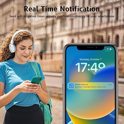 Smart WiFi Water Timer for Garden Hose, No Hub/Gateway Required, Automatic Sprinkler Timer Controller via Tuya/Smart Life App, Compatible with Alexa & Google Home for Voice Control