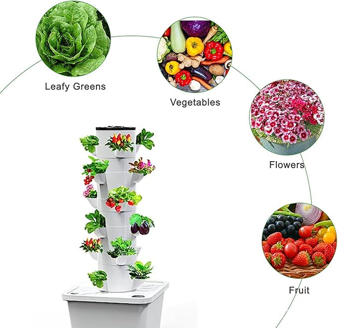 Hydroponics Growing System kit, 30 Pods Vertical Hydroponic Tower for Smart Indoor Home Gardening Lovers Hydroponic Germination Kit