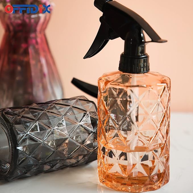 OFFIDIX Glass Spray Bottle, Fine Mist Plant Mister, Handheld Pressure Watering Can, Adjustable Nozzle Glass Spray Bottle, 0.35L/11.8oz Handheld Spray Bottles for Garden Plants Cleaning Solutions