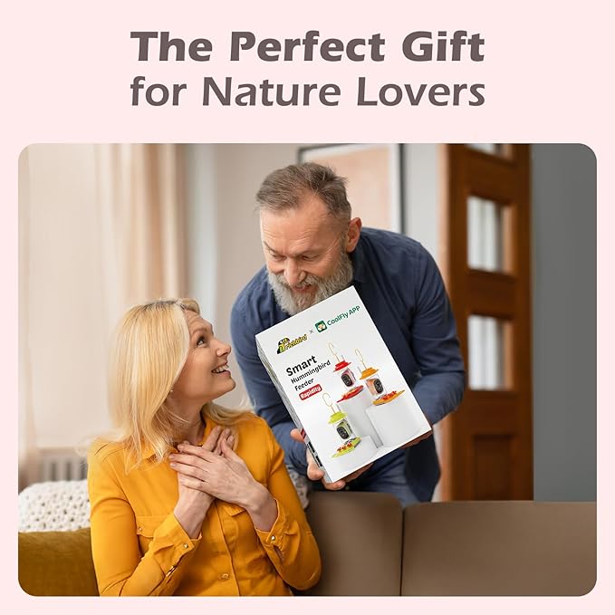 Smart Hummingbird Feeder with Camera Solar Powered, AI Identify, Instant Notification, Leakproof & Ant Moat Bird Feeder with Camera, Hummingbird Feeders for Outdoors, Gift for Bird Lovers (20 oz)