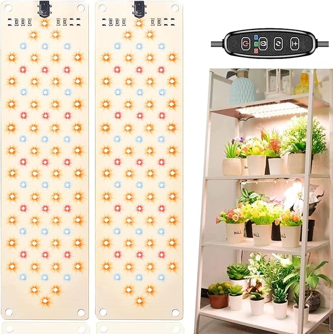 Grow Lights for Indoor Plants,Ultra-Thin Panel Grow Lamp,158LEDs Full Spectrum Grow Lights for Under Cabinet Plant, Grow Lamp with 3/9/12H Timer,10 Dimmable Levels for Plants Growing
