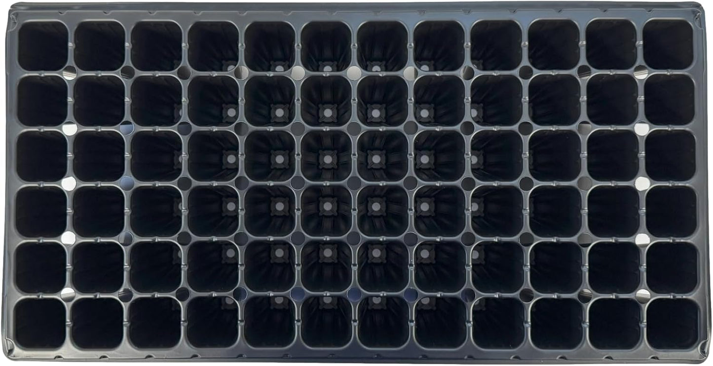 72 Cell Seedling Plastic Nursery Trays, 10 Pack, Thick Durable Germination Plug Trays, 720 Cells Reusable Plant Propagation