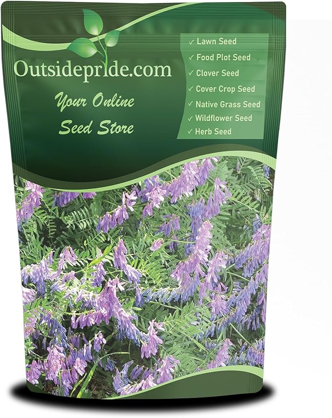 Outsidepride Hairy Vetch Cover Crop Seeds - 5 Lbs Cold Tolerant, Winter Hardy - Ideal for Soil Improvement, Green Pasture, Hay & Livestock Forage - Pollinator Friendly Garden Seeds, Ground Cover