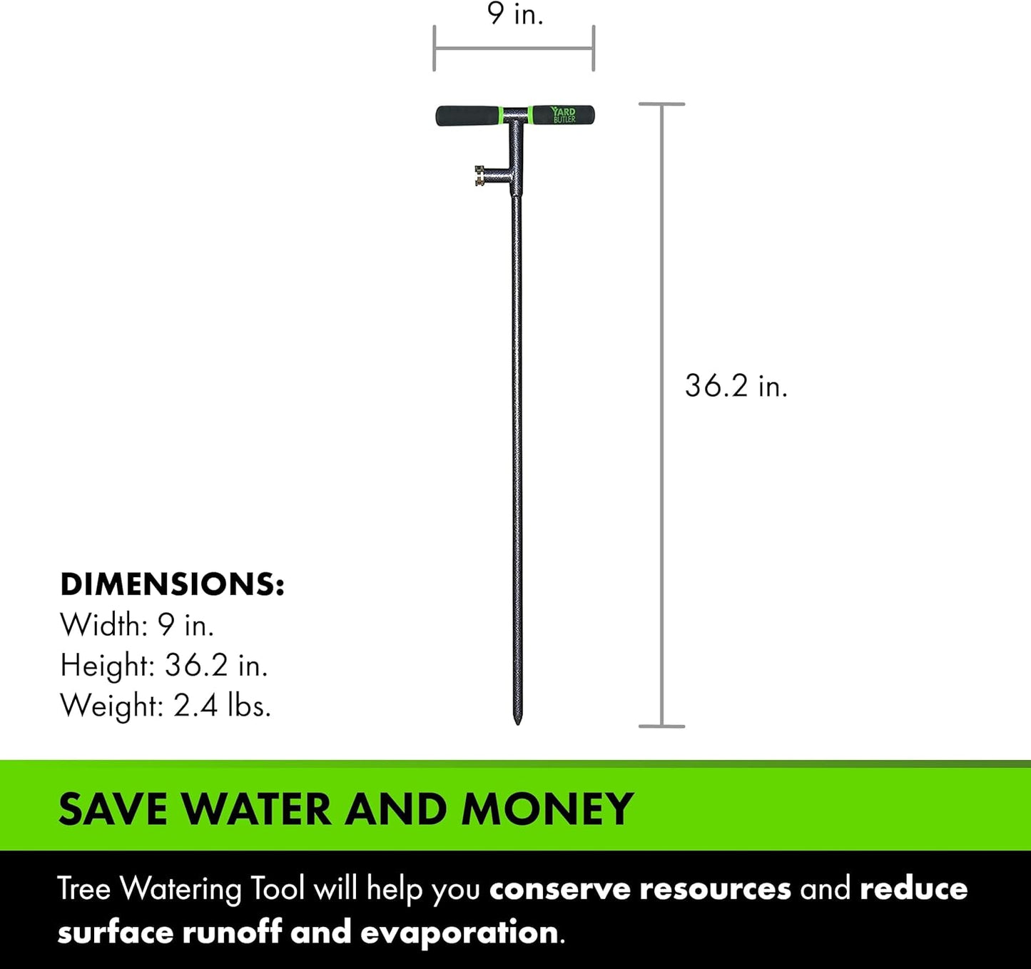 Yard Butler Deep Root Irrigator - Unique Gardening Tool for Irrigation - Deliver Water Directly to Plant Roots - Promote Healthy Growth & Minimize Water Waste - Easy-to-Use Gardening Supplies