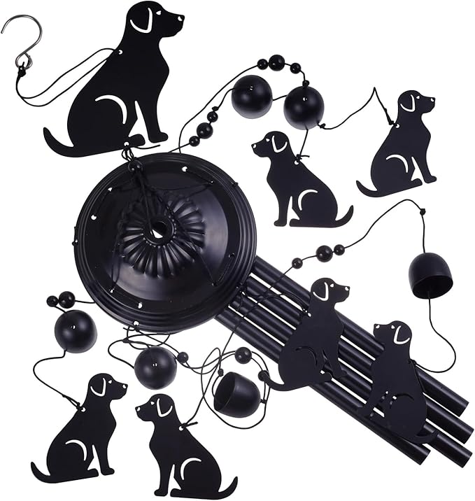 Dogs Wind Chimes Outdoor, Memorial Wind Chimes, Mobile Bells, Music Wind Catcher, Puppy Wind Chime for Home, Tree, Yard, Patio, Garden Decoration, Festival Gifts for Mom, Xmas Gifts for Dog Lovers