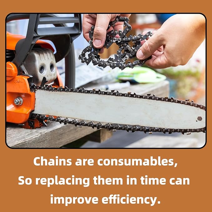 2 Pack 12 Inch Chainsaw Chain 1/4"LP Pitch .043" Gauge 64 Drive Links, Replacement Pole Saw Chain 12 inch Chainsaw Chains Fits for Stihl MSA120 C-B MSA140 C-B and More