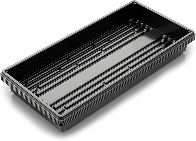 10x20 Inch Black Plastic 5 Pack Plant Propagation Tray – Growing Trays for Garden, Planting, Seedling, Soil & Hydroponic Horticulture - Microgreen Trays Grow Plants - No Drain Holes
