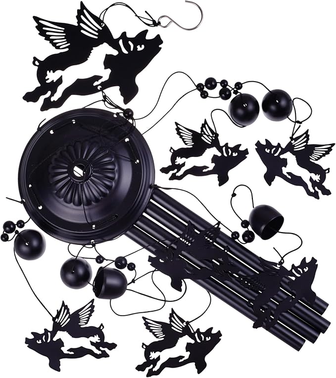 Flying Pigs Wind Chimes Outside Decorate, Memorial Wind Chimes, Wind Catcher, Mobile Flying Pig Wind Bells for Home, Yard, Tree, Patio, Garden Decoration, Gifts for Pig Lovers, Festival Gifts for Mom