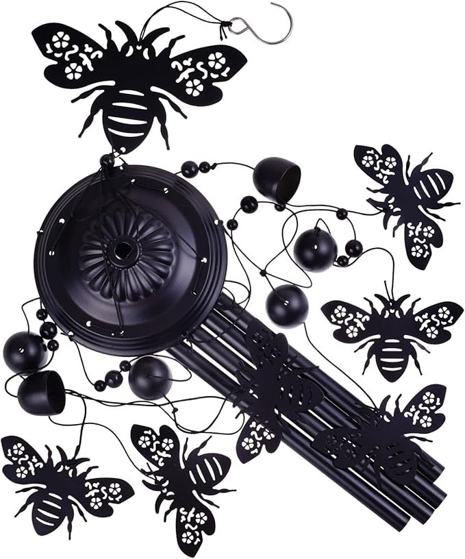 Bees Wind Chimes Outside Decor, Memorial Wind Chimes, Mobile Bee Bells, Music Wind Catcher, Bee Wind Chime for Home, Tree, Yard, Patio, Garden Decoration, Gifts for Bee Lovers, Festival Gifts for Mom