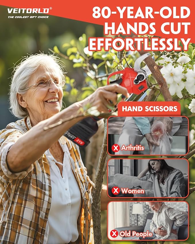 20V Electric Pruning Shears, Garden Shears, 30mm 1.2'' Cutting Diameter Portable Cordless Branch Cutter Tree Trimmer with LCD Display&Replaceable Blade, Gifts for Men Dad Him Husband Christmas