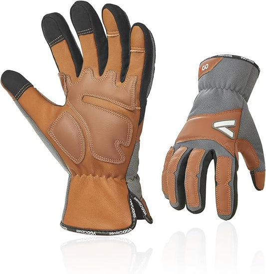 Vgo... Work Gloves for Men,Leather Safety Work Gloves,Scratch protection,Thornproof,Touchscreen(CA7777/CA7780/GA7776/PA7775)