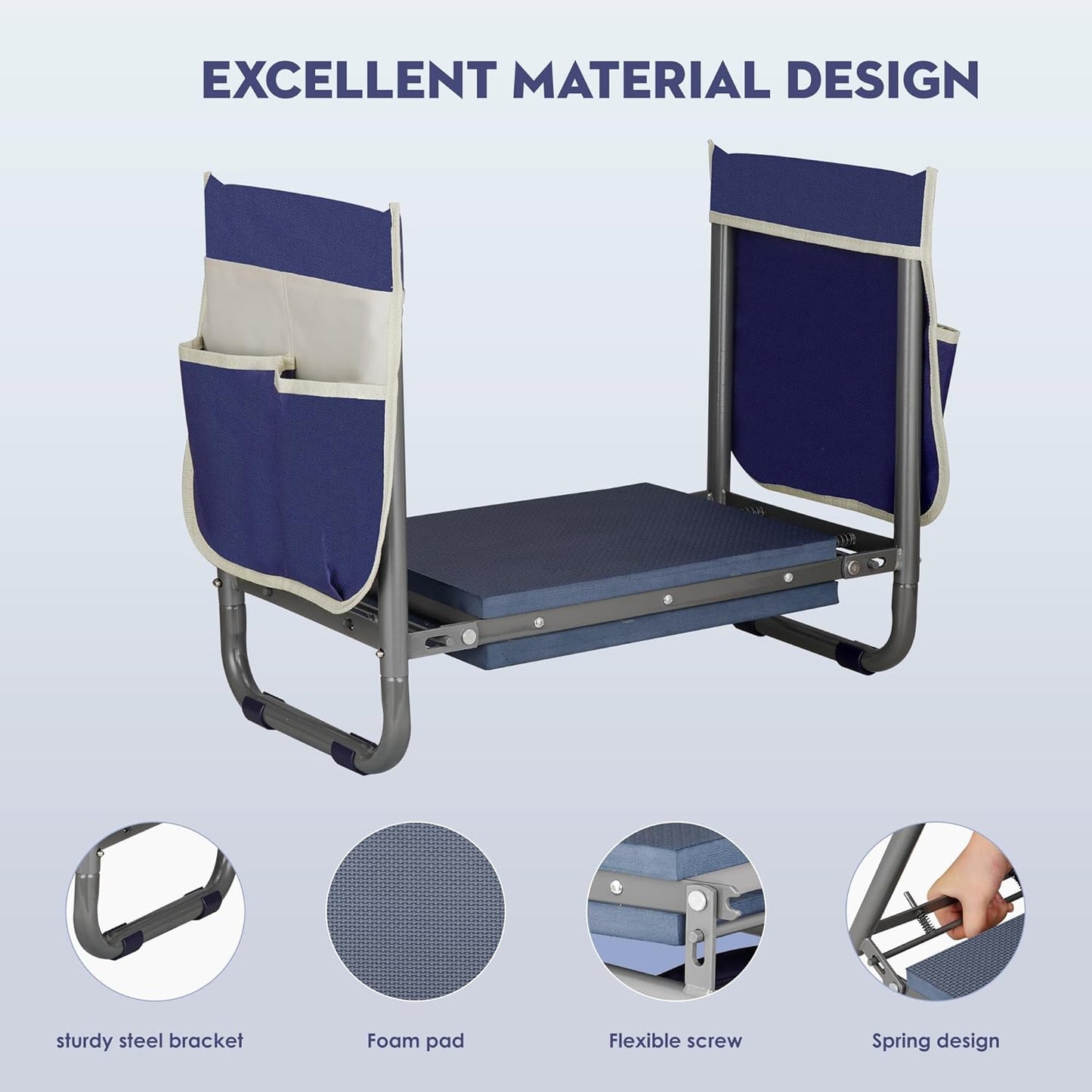 Luvenia Garden Kneeler and Seat,Foldable Garden Stool 10.8" Wider Heavy Duty 2-in-1 Kneeling Pad,Bench Kneeler and Seat Gardening Gifts for Women,Men,Seniors,Grandparents