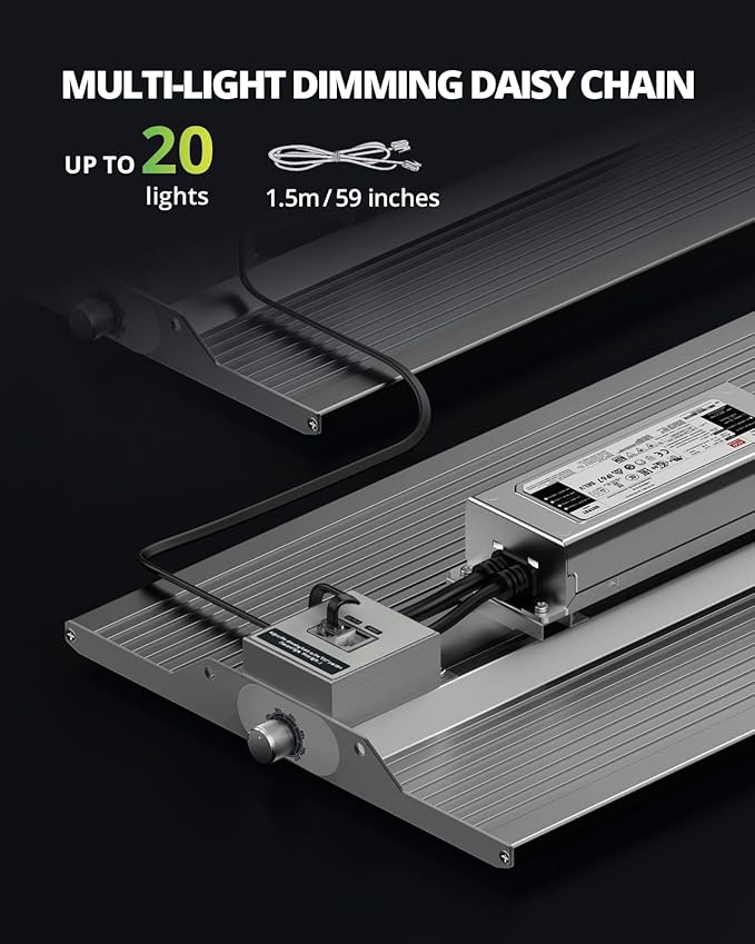 VIPARSPECTRA XS1500 LED Grow Lights for Seed Starting Compatible with Samsung LM301H Diodes and MeanWell Driver, Dimming Daisy Chain Grow Lights for Indoor Plants Full Spectrum for 2x2/3x3 Grow Tent