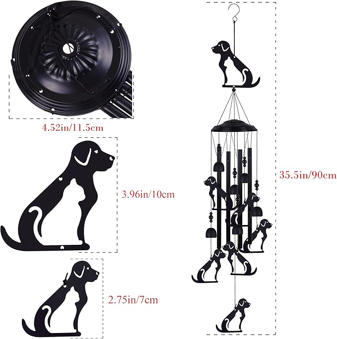 Dog and Cat Wind Chimes Decor, Mobile Blessing Wind Bells Decorate, Sympathy Wind Catcher, Memorial Gifts for Mom,Grandma,Woman,Dog Cat Lovers(Outside/Indoor/Home/Room/Porch/Yard/Garden Decoration)