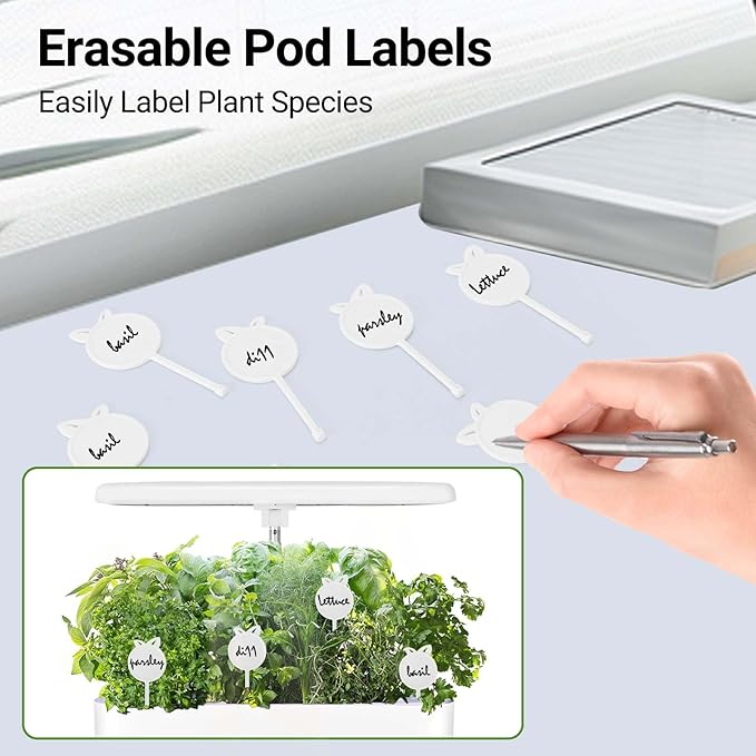 Large Hydroponics Growing System 14 Pods, Indoor Herb Garden with LED Grow Light, 5L Water Tank, Hydroponic Grow Kit with 3 Auto-Timers, Rotatable Light Panel and Child Lock for Home School Gardening