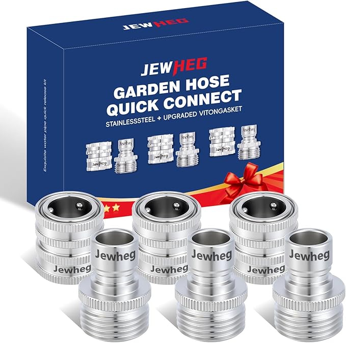 Quick Connect Hose Fittings,2025 upgraded version Garden Hose Quick Disconnect Set, Universal Fit 3/4 Inch GHT Stainless Steel, Water Hose Connector,Quick Release Hose Connector,3 Pack,