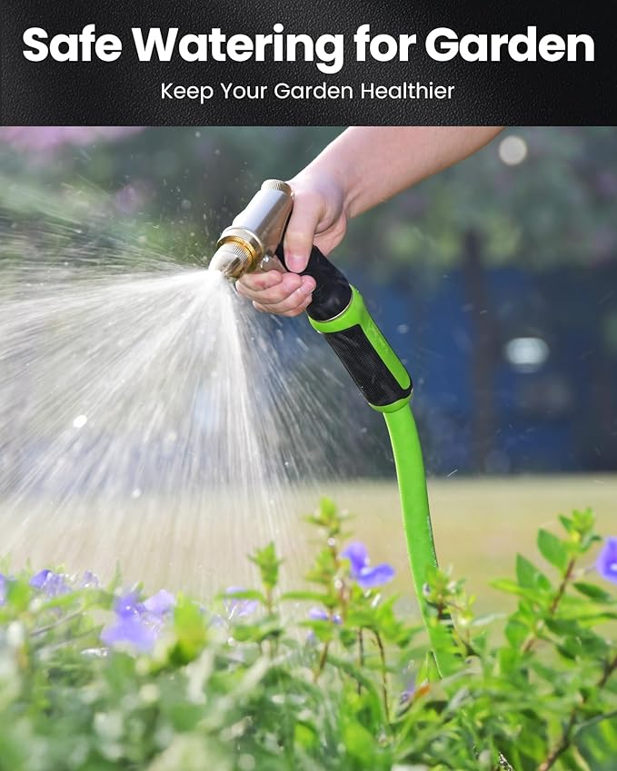 RAINPOINT Short Leader Garden Hose 5ft - Lightweight Water Hose with Swivel Handle - Flexible, Heavy Duty, Hybrid Rubber, with Male to Female Fittings