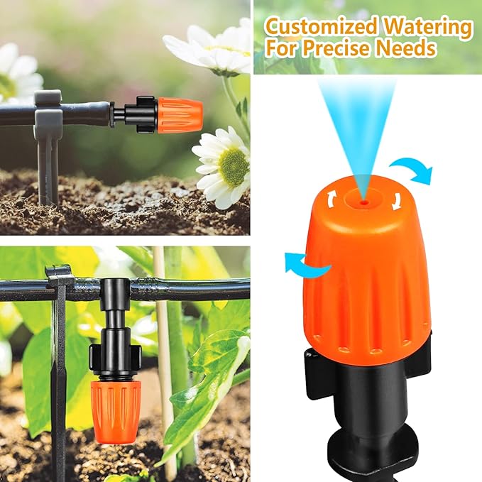 250 Pcs Drip Irrigation Fittings Kit for 1/4" Tubing:Gardrip 1/4 Inch Drip Irrigation Barbed Connectors (Nozzles, Nozzle Tees, Single Barbs, Couplings, Tees, Elbows, Plugs, Crosses) for Garden Systems