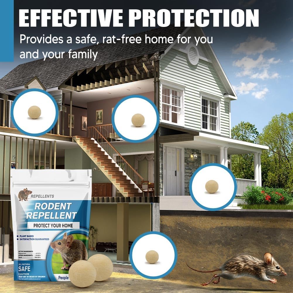 Rodent Repellent Indoor,Mouse Repellent,Mice Repellent Indoor,Rodent Away Repellant,Rat Repellent,Keeps Mice Away,Peppermint Oil Repel Mice from Nesting,Covers 50 sq. ft,Effective for 60-90 Days-4P