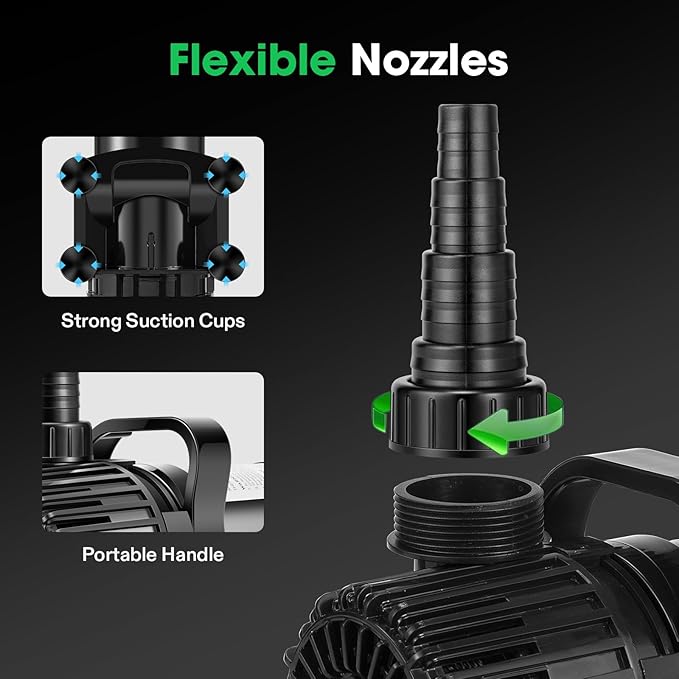 VIVOSUN 3000 GPH Submersible Water Pump with Barrier Bag, 150W Pond Pump, Ultra Quiet Aquarium Pump with 18FT. Lift Height for Pond, Waterfall, Fish Tank, Statuary, Hydroponic