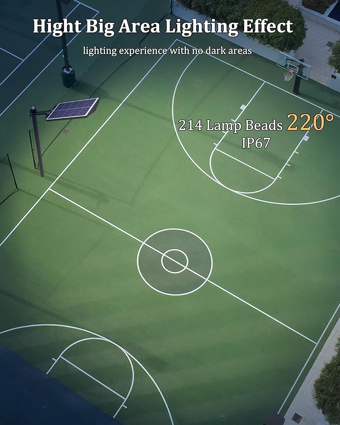 Ofuray Of-9600W Solar Street Lights Outdoor,660000Lm Solar Security Flood Lights Parking Lot Lights Commercial Dusk to Dawn, 6500k Waterproof Led with Remote Control Motion for Street,Court,Barn