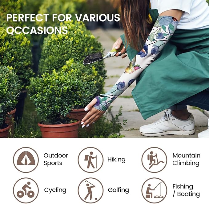 Gardening Sleeves Farm Sun Protection Arm Cooling Sleeves Thorn Proof Garden for Women Men with Thumb Hole