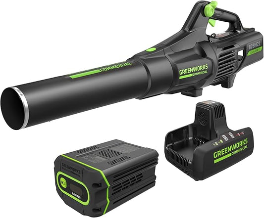 Greenworks 82V Brushless (760 CFM / 140 MPH) Cordless Leaf Blower, 4.0Ah Battery and Dual Port Charger (Great for Landscapers and Professionals)