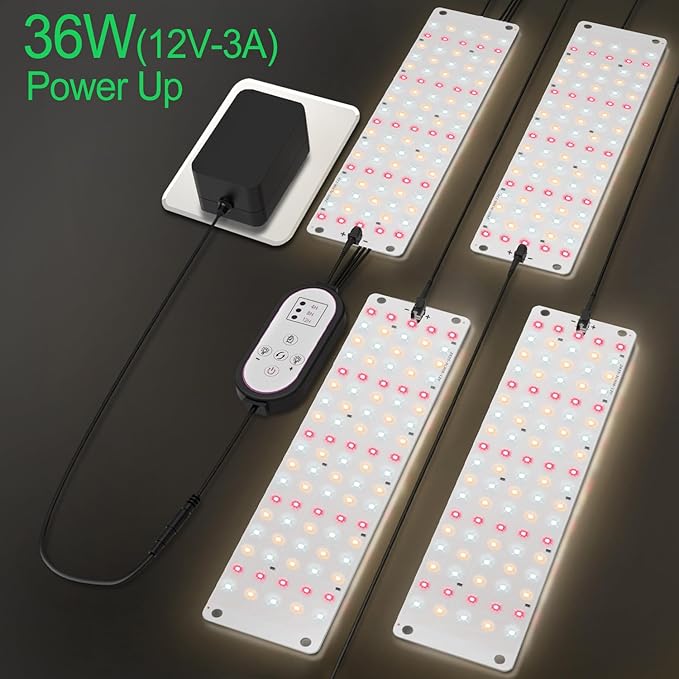 TONYFUL LED Grow Lights, 360 LEDs Plant Lights for Indoor Growing, 36W Premium Full Spectrum Grow Light with 4/8/12H Timer, 10 Dimmable Levels - Ideal for Indoor Growing (8Pcs)