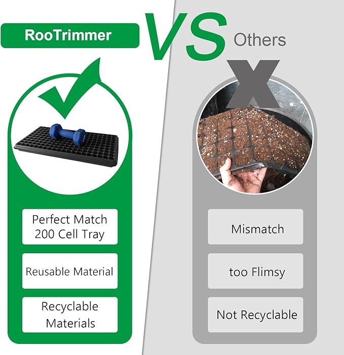 Shallow 1020 Nursery Flat Trays Specialized for Holding & Carrying 200 Cell Plug Seedling Trays (Height is 1.3"),Microgreen Germination Trays,10 Pack, No Holes (YB01, 10Pcs)