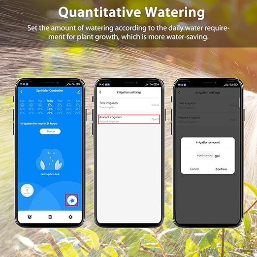 WiFi Water Timer with Flow Meter - No Hub Required, Flow-Sensing Smart Sprinkler Timer Compatible with Alexa & Google Home, Wireless Remote Garden Irrigation, Real-Time Water Usage Monitor