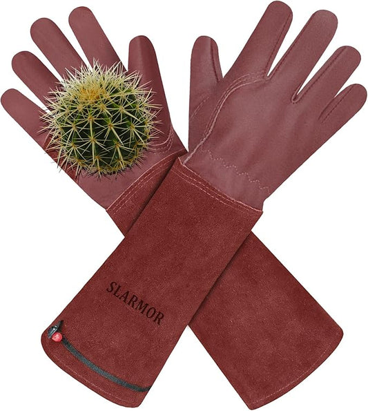 Long Gardening-Gloves Women/Men-Thorn proof Rose Pruning Heavy Duty Gauntlet-XS