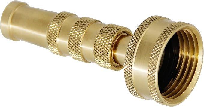 ATDAWN Brass Hose Nozzle, Heavy-Duty Brass Adjustable Twist Hose Nozzle, 2 Pack (3")